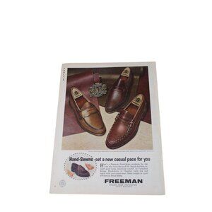 1965 Freeman Shoes Loafers Hand Sewn Ad Print Advertisement 93549